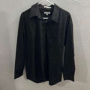 Men’s long sleeve black dress shirt